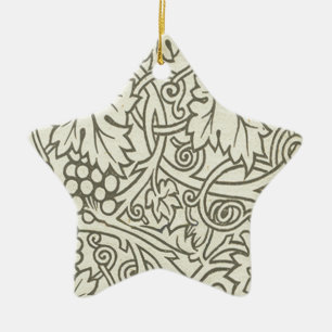 William Morris grau grüne Weinreben Muster Keramikornament