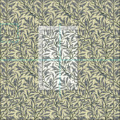 William Morris graue Weiden Muster Blütenmuster Stoff (Kachel)