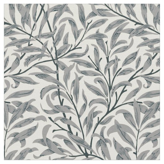 William Morris graue Weiden Muster Blütenmuster Stoff (Nahaufnahme)