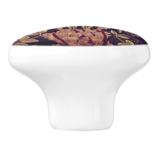 William * Morris Gray Floral Lodden Keramikknauf (Seitenansicht)