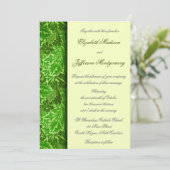 William Morris Green Blätter Wedding Invitation Einladung (Stehend Vorderseite)