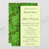 William Morris Green Blätter Wedding Invitation Einladung (Vorne/Hinten)