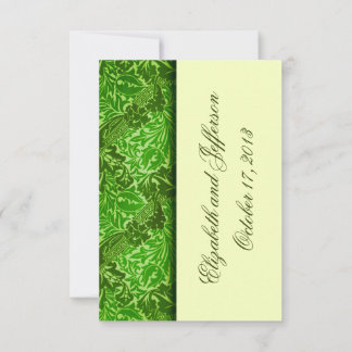 William Morris Green Blätter Wedding RSVP Cards