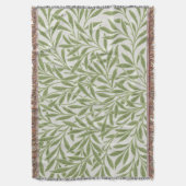 William Morris Green Floral Botanical Pattern Decke (Vorderseite Vertikal)