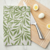 William Morris Green Floral Botanical Pattern Geschirrtuch (Viertel Falte)