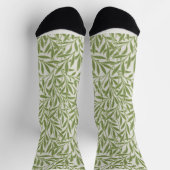 William Morris Green Floral Botanical Pattern Socken (Oben)