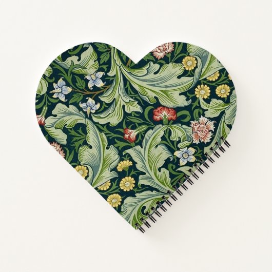 William Morris Green Floral Pattern Notizblock (Rückseite)