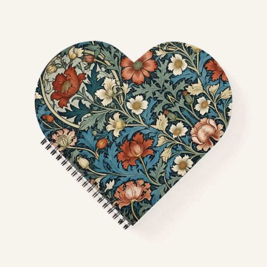 William Morris Green Floral Pattern Notizblock (Vorderseite)