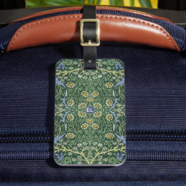 William Morris Green Floral Vintage Daisies Name Gepäckanhänger