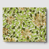William Morris Green Honeysuckle Blumen-Wallpaper Gästebuch (Rückseite)