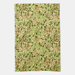 William Morris Green Honeysuckle Blumen-Wallpaper Geschirrtuch