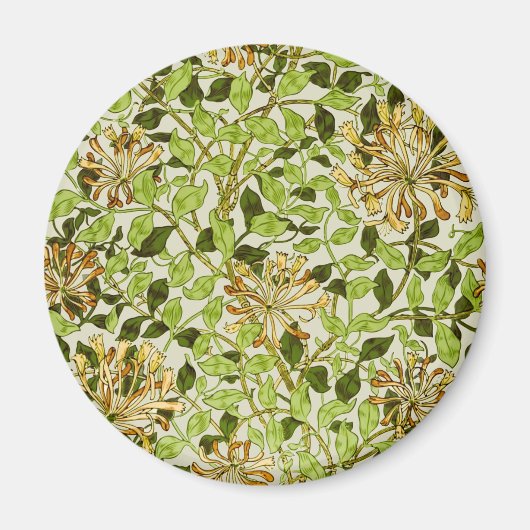 William Morris Green Honeysuckle Blumen-Wallpaper Magnet (Vorne)