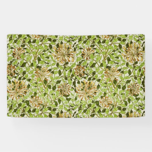 William Morris Green Honeysuckle Blumenwallpaper Banner (Horizontal)