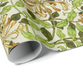 William Morris Green Honeysuckle Blumenwallpaper Geschenkpapier (Rolleneckpunkt)