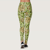 William Morris Green Honeysuckle Blumenwallpaper Leggings (Rückseite)