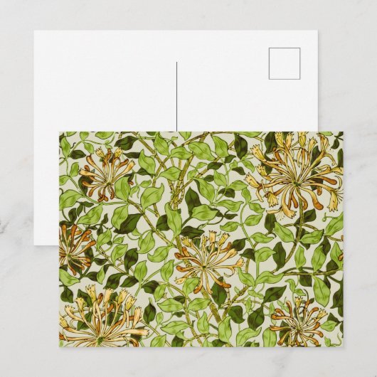 William Morris Green Honeysuckle Blumenwallpaper Postkarte (Vorne/Hinten)