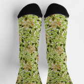 William Morris Green Honeysuckle Blumenwallpaper Socken (Oben)