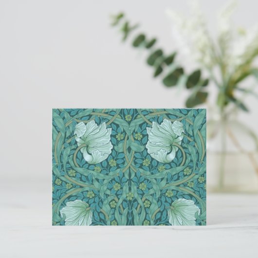 William Morris - Green Pimpernel Pattern Postkarte (Stehend Vorderseite)