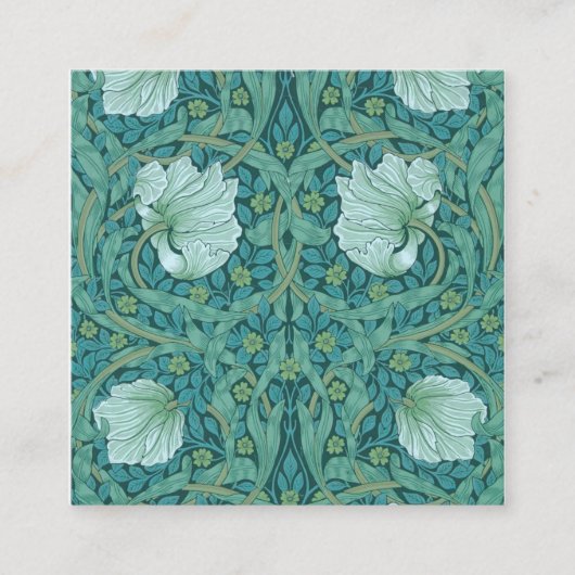 William Morris - Green Pimpernel Pattern Quadratische Visitenkarte (Vorderseite)