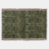 William Morris: Green Tulip & Rose Throw Blanket Decke (Vorderseite)