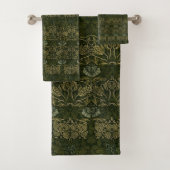William Morris: Green Tulip & Rose Towel Set (Insitu)