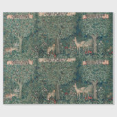 William Morris Greenery Forest Animal Botanical Geschenkpapier (Flach)