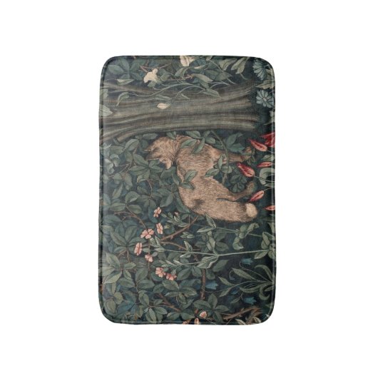 William Morris Greenery Fox Wildlife Badematte (Vorderseite Vertikal)