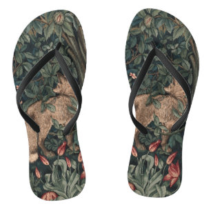 William Morris Greenery Fox Wildlife Badesandalen
