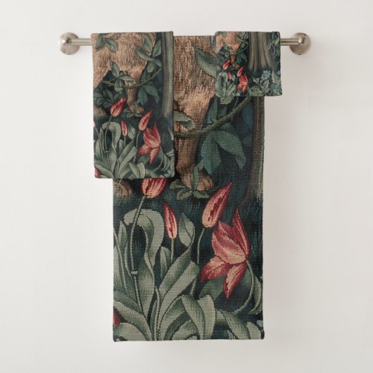 William Morris Greenery Fox Wildlife Badhandtuch Set (Insitu)