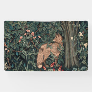 William Morris Greenery Fox Wildlife Banner