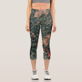 William Morris Greenery Fox Wildlife Capri Leggings (Vorderseite)