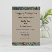 William Morris Greenery Fox Wildlife Einladung (Stehend Vorderseite)