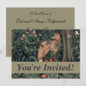 William Morris Greenery Fox Wildlife Einladung (Vorne/Hinten)