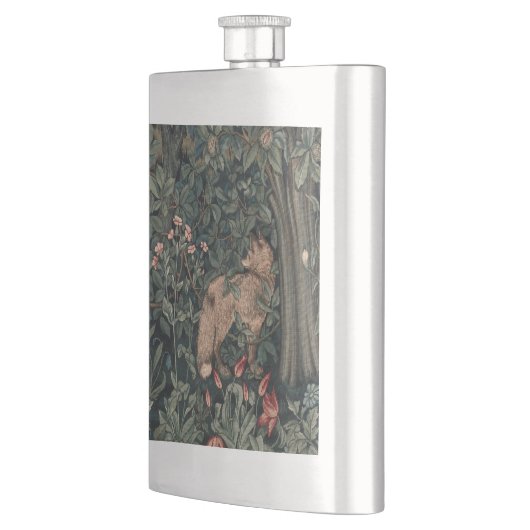 William Morris Greenery Fox Wildlife Flachmann (Links)