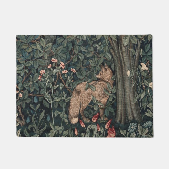 William Morris Greenery Fox Wildlife Fußmatte (Vorderseite)