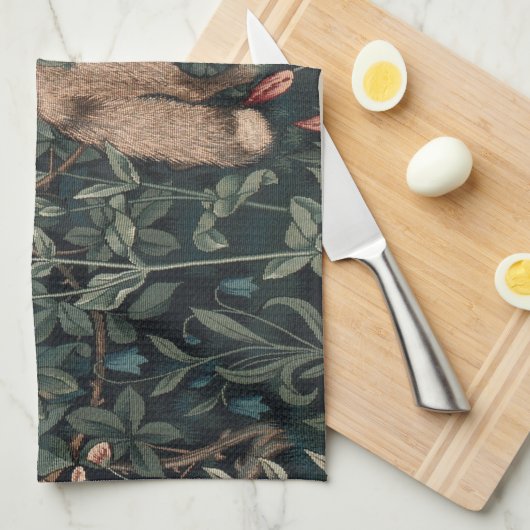 William Morris Greenery Fox Wildlife Geschirrtuch (Viertel Falte)