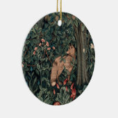 William Morris Greenery Fox Wildlife Keramik Ornament (Rechts)