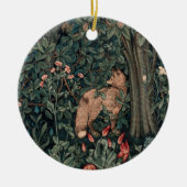 William Morris Greenery Fox Wildlife Keramik Ornament (Vorne)