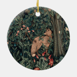 William Morris Greenery Fox Wildlife Keramik Ornament