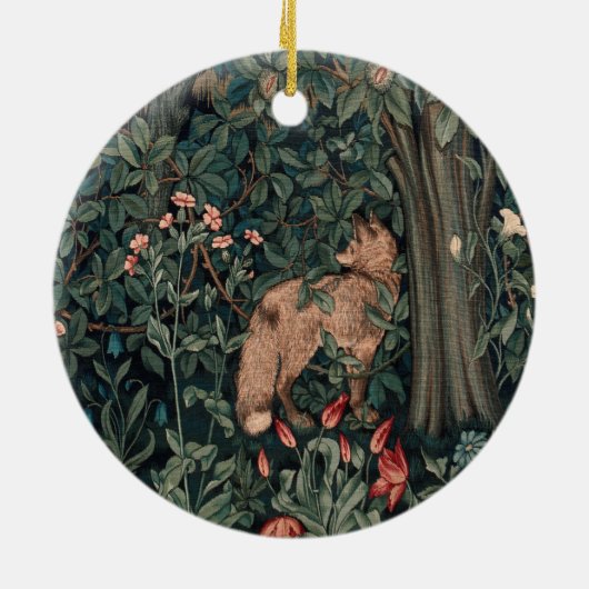 William Morris Greenery Fox Wildlife Keramik Ornament (Hinten)