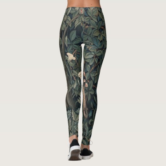 William Morris Greenery Fox Wildlife Leggings (Rückseite)