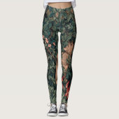 William Morris Greenery Fox Wildlife Leggings (Vorderseite)