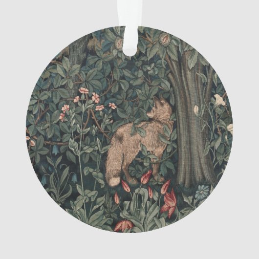 William Morris Greenery Fox Wildlife Ornament (Rückseite)