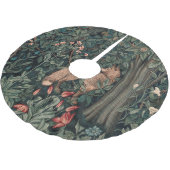 William Morris Greenery Fox Wildlife Polyester Weihnachtsbaumdecke (Schrägansicht)