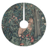 William Morris Greenery Fox Wildlife Polyester Weihnachtsbaumdecke (Vorderseite)