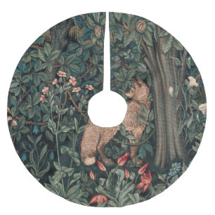 William Morris Greenery Fox Wildlife Polyester Weihnachtsbaumdecke