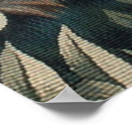 William Morris Greenery Fox Wildlife Poster (Ecke)