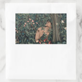 William Morris Greenery Fox Wildlife Rechteckiger Aufkleber (Tasche)