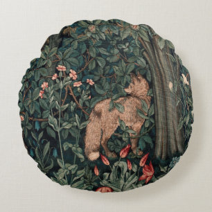 William Morris Greenery Fox Wildlife Rundes Kissen