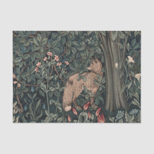 William Morris Greenery Fox Wildlife Seidenpapier (Vorderseite)